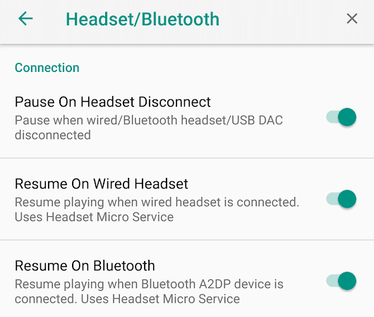 Resume Playback When Wired Headset is Inserted for Poweramp Music Player