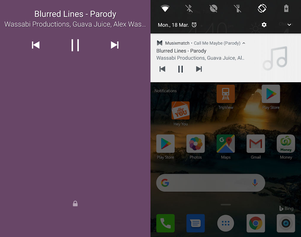 Musixmatch – Enable/Disable Lock Screen and Notification Player
