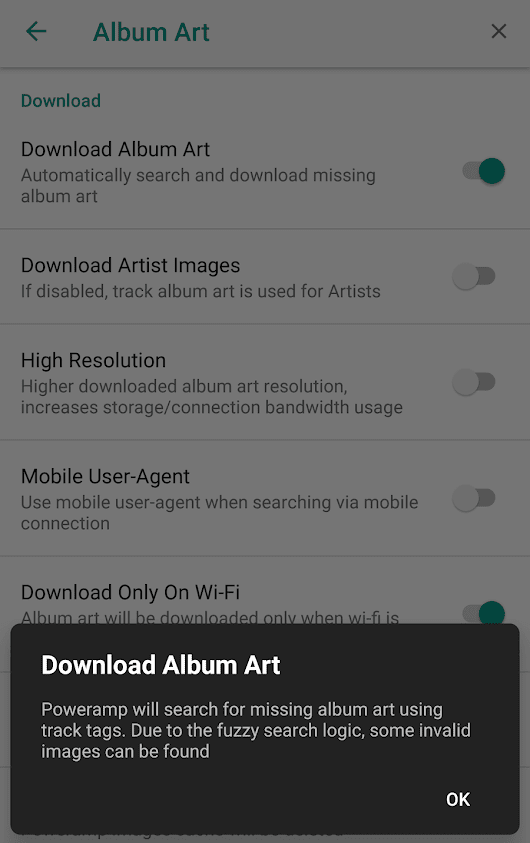 Poweramp – How to Automatically Download Album Art?